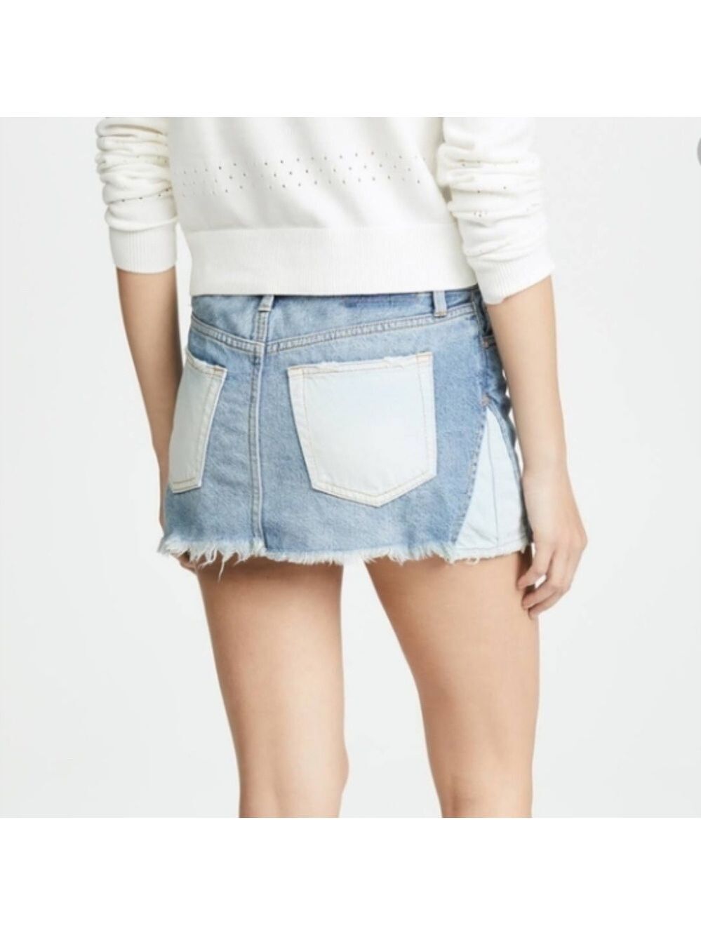 Free People WE THE FREE PATCHED DENIM MINI SKIRT size 26